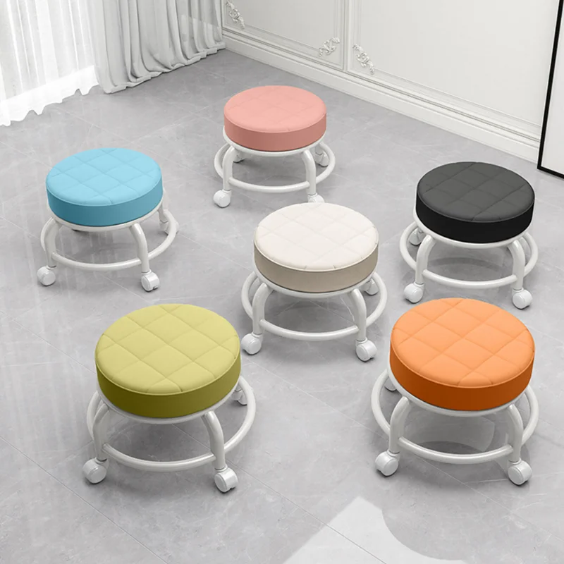 

Mobile Universal Wheel Small Stool Multifunctional Sewing Pulley Low Stool 360 Degree Rotation with Wheel Home Mobile Soft Seat