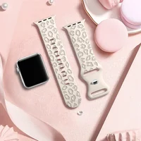 Bracelet gravé pour bracelet de montre Apple 44mm 40mm 45mm 49mm 41mm 42mm bracelet en silicone léopard série iwatch 9 7 6 5 4 se 8 ultra 2 5