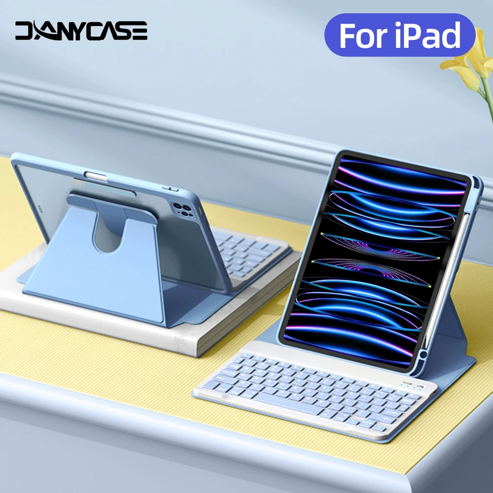 Tampa Transparente com Teclado Mouse Case de Teclado Magnético Ipad Pro 11 Air 10.9 10th 10.5 10.2 7th Generation