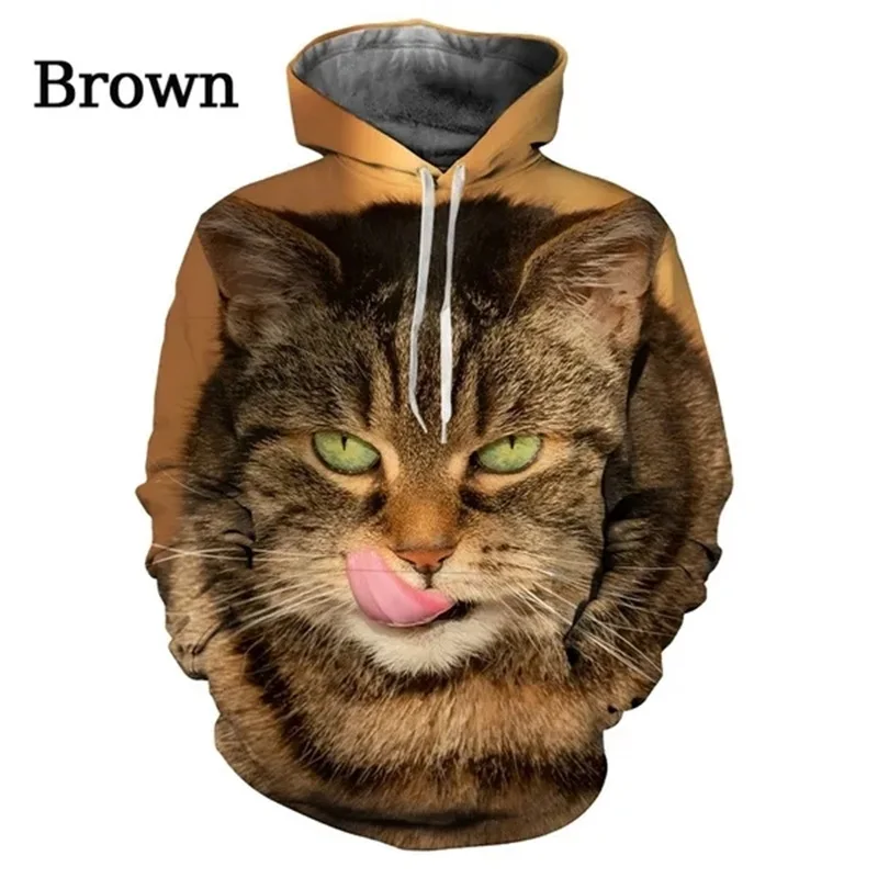 thumbnail image 1 of Sudadera con capucha con estampado 3D de lindos gatos para hombres y mujeres, sudaderas con capucha divertidas con gatos, sudaderas casuales, ropa de calle, 1 of 5