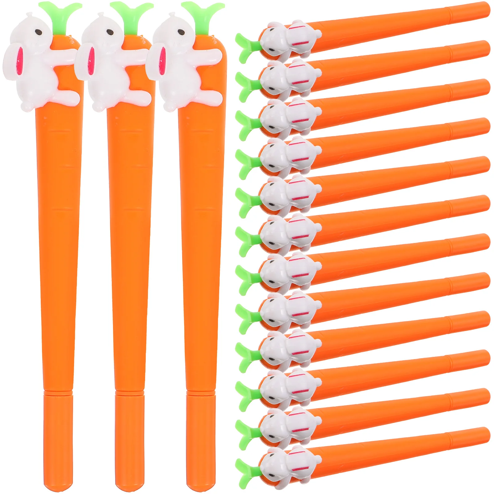 15pcs Cute Rabbit Carrot Gel Office Decor Comfortable Writing lovely Office Decor Black Ink Teenages Students Coworkers School black 0 5mm flower series press neutral pen cartoon pattern gel pen student writing pen creative signature pen lovely stationery