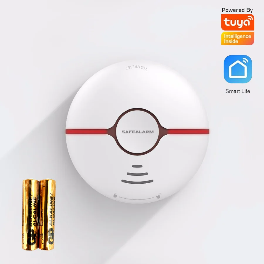 Smart Life Tuya Rilevatore Di Fumo Allarme Antincendio Di Sicurezza Domestica Sensore Wifi 2.4G Sigaretta Wireless Autonoma Compatibile Alexa Google