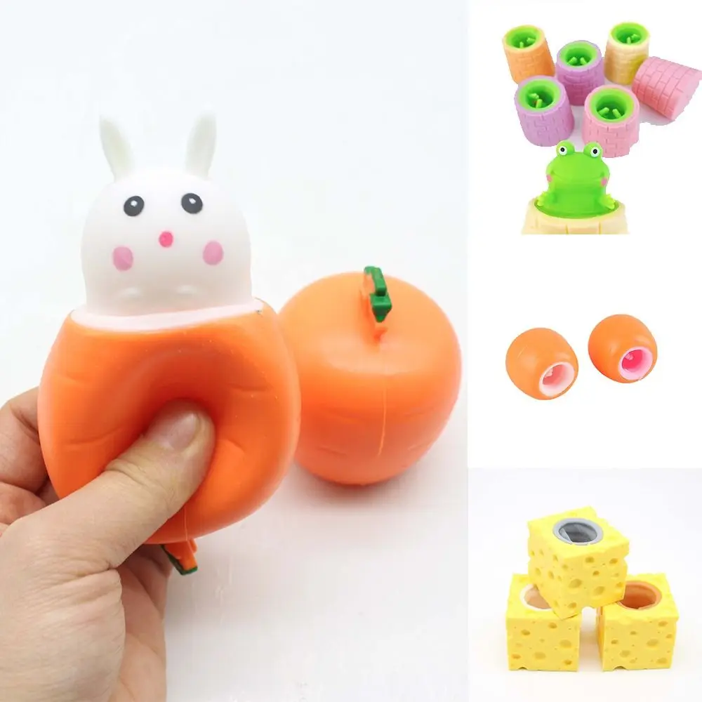 

Cheese Mouse Pop Up Squeeze Toys Carrot Rabbit Hide and Seek Decompression Toy Multiple Types Cartoon Design Kids Tricky Doll