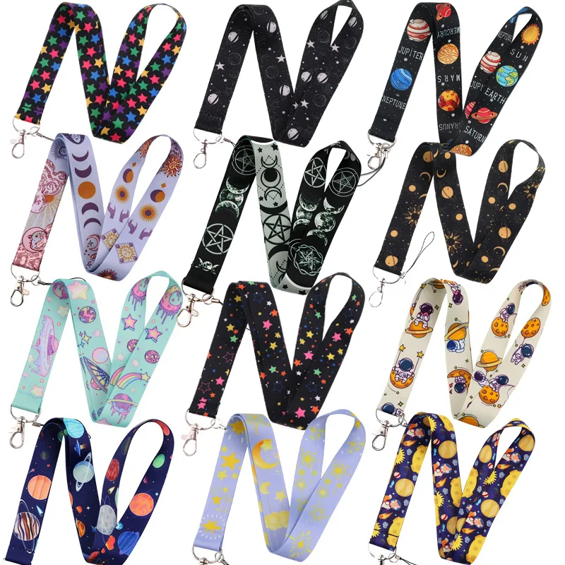 

Planets Prints Lanyard for ID Tag Badge Holder Keychain Pass Card Neck Strap for Mobile Phone Working Permit Case Lanyard