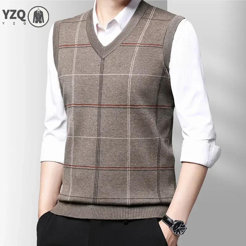 Men's Thickened Casual Sweater Tank Top Autumn and Winter Warm Men's Vest men sweater vests mens knitted vest