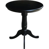 Round Top Pedestal Table 30 Inch Solid Wood Kitchen Counter Height Furniture For Dining Room 2