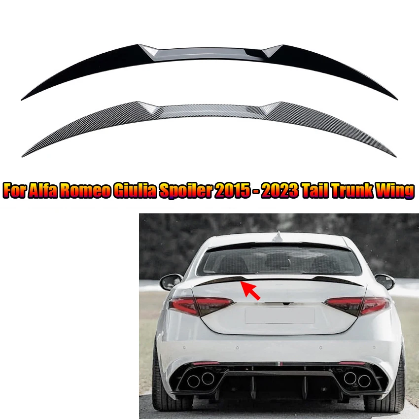 Car Rear Trunk Roof Spoiler Wings Fit For Alfa Romeo Giulia Sedan 2015-2023 Tail Trunk Wing Top Spoiler Wing Kit Protector