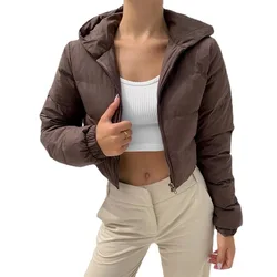 NEW Fashion Woman Clothes Bubble Coat Pure Color Standard Collar Short Jacket Winter And Autumn Winter Coat For Women