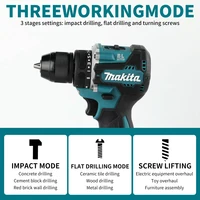 Perceuse à percussion Makita DDF487 13 mm sans balais, 18 V, lithium-ion, pour usage domestique, tournevis électrique à couple élevé, batterie Makita 18 V 2