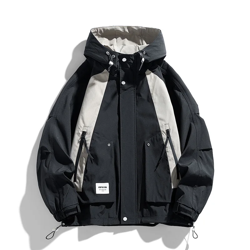 Männer Jacke Mäntel Wind breaker Trench Overs ize 6xl 7xl 8xl plus Größe Kapuze wasserdicht schwarz Bomber Camping lose dünne Soft shell – Detail 10