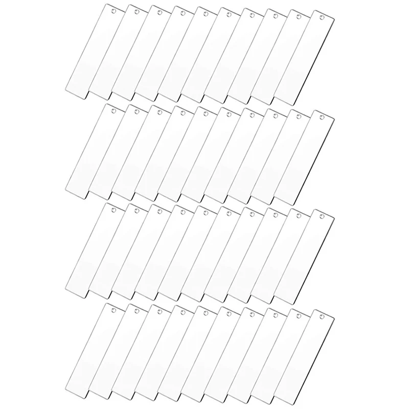 A85M 240 Pieces Rectangle Acrylic Key Chain Blank Transparent Acrylic Keychain Blank