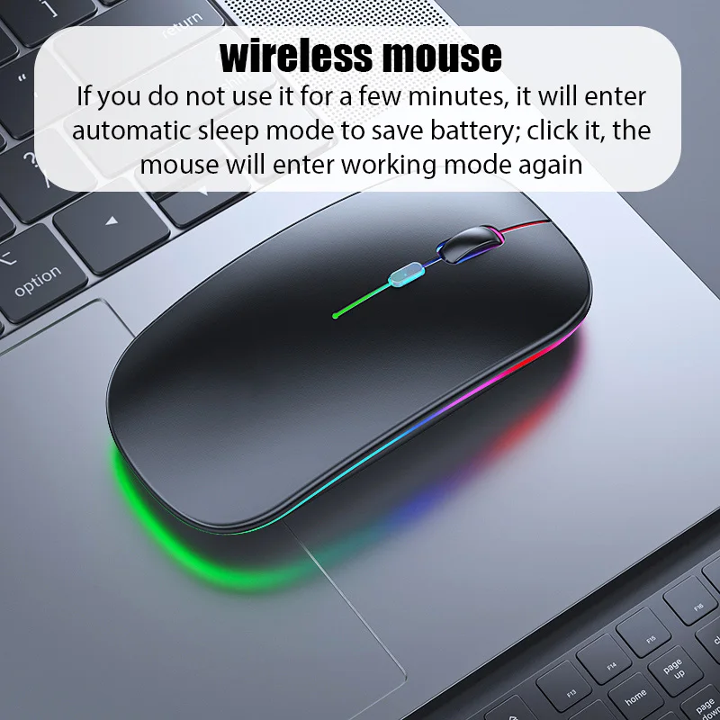 Rato sem Fio Recarregável Rgb Bluetooth Mouse 2.4g Silencioso Mause Ergonômico Mini Mouse Usb Ratos Ópticos para Computador Portátil - Imagem 4