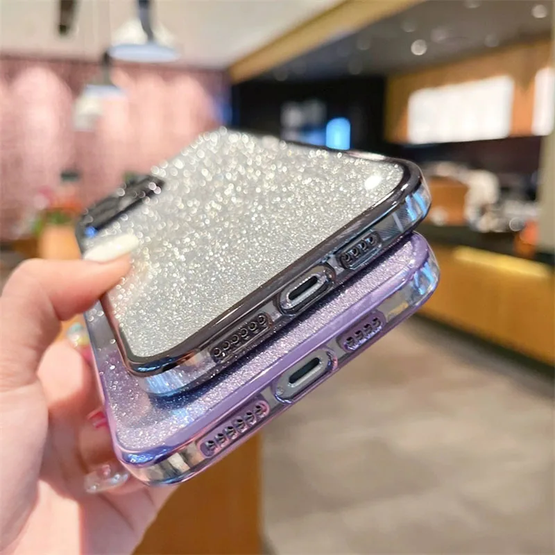Luxury Electroplated Bling Glitter Soft Phone Case For Samsung