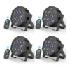 Yiflamefly 4Pcs 20W 36LED Par Lights RGB Stage Lights with Wireless Remote Sound DMX512 DJ Light For Party Stage Effect Lighting 1