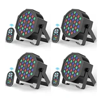 Yiflamefly 4Pcs 20W 36LED Par Lights RGB Stage Lights with Wireless Remote Sound DMX512 DJ Light For Party Stage Effect Lighting 1
