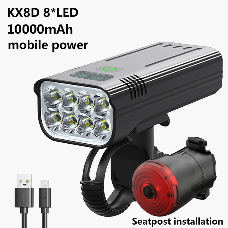 Faro delantero LED T6 para lámpara recargable por USB de 5000 lúmenes, accesorios para Bicicleta de montaña y carretera| - AliExpress