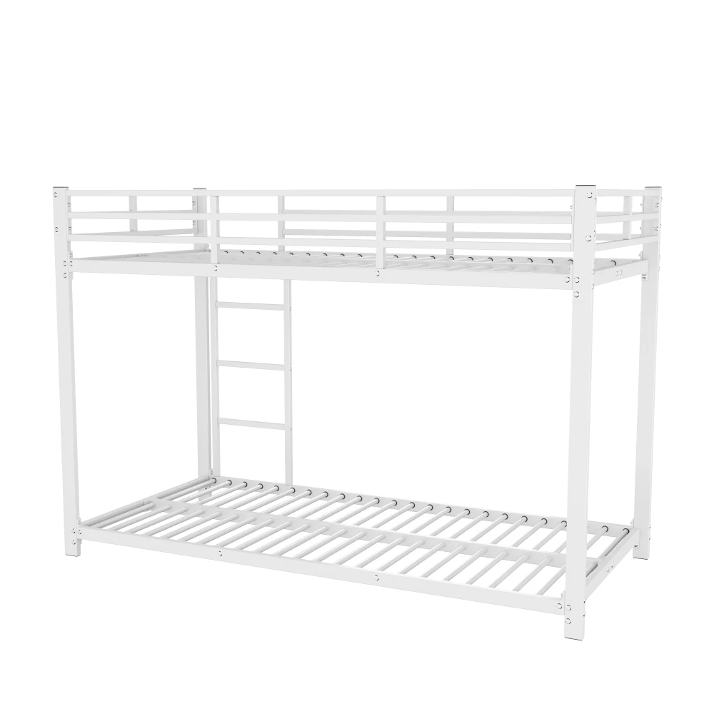 Klassische Etagenbetten aus Eisen für Kinder, 140 x 200 cm/ 90 x 200 cm – robuste Kinderbetten aus Metall, platzsparendes Design mit Sicherheitsstange – Detail 25