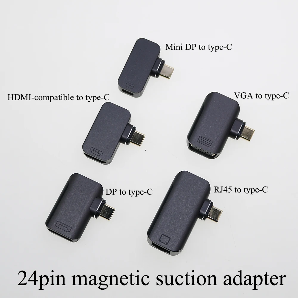 Typ USB-C typ-c usb 3,1 zu lan/vga/mini dp/dp/hdmi-kompatibler adapter magnetisch abgewinkelt für laptop