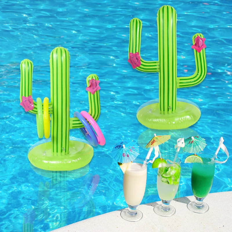 Hawaiian
  Inflatable Flamingo Ring Toss Game: Summer Beach Luau Party Toy