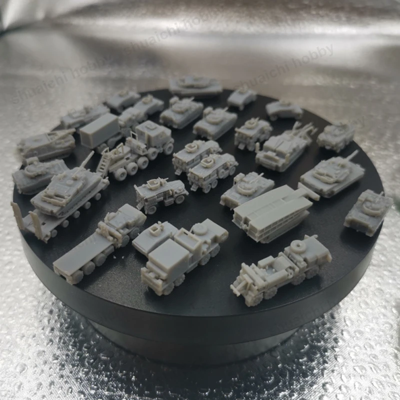 1Set 1/350 Scale Uncolored Military Vehicle Model Kit Miniature Static Classic Tank Toys for for Practicing Painting DIY Hobby 5
