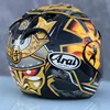 Casque moto ouvert avec visière dorée pour hommes et femmes