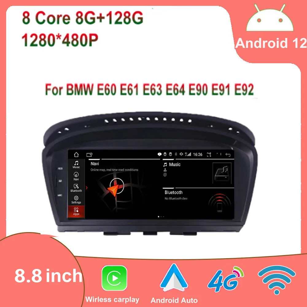8.8" Screen Wireless Carplay Auto Radio Android 12.0 Multimedia Car