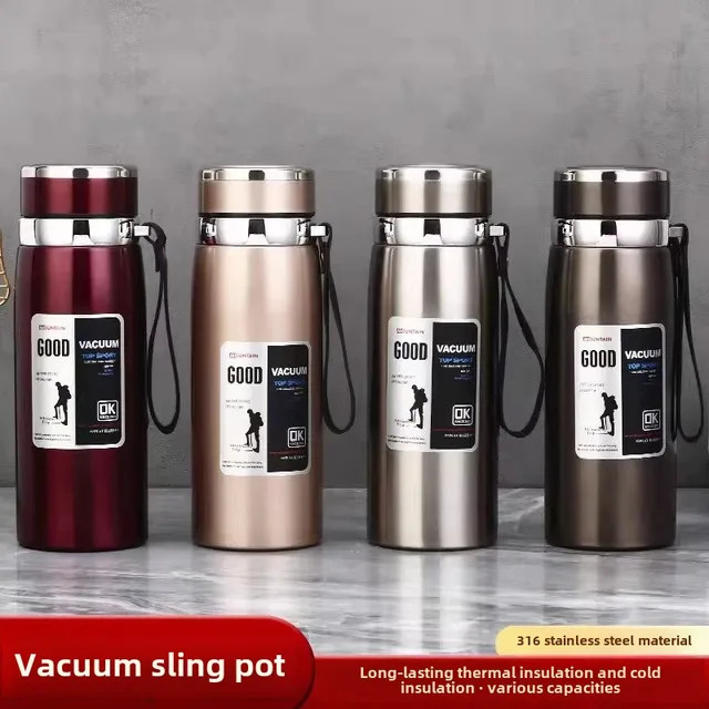 Tasse thermos en acier inoxydable 316, tasse de séparation de thé portable pour l'extérieur, tasse à thé de grande capacité de 1000ml pour voyage en voiture 1
