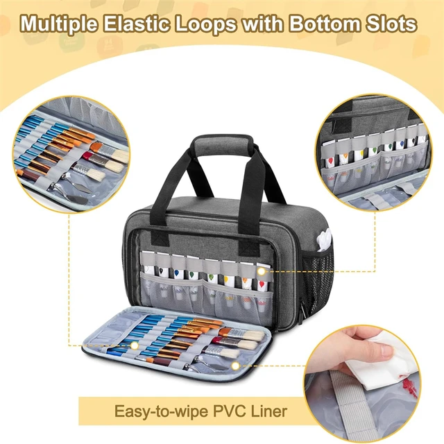 Custodia Pennarelli 180 Pezzi - Borsa Organizer Impermeabile Rosa Per Arte - Foto 8