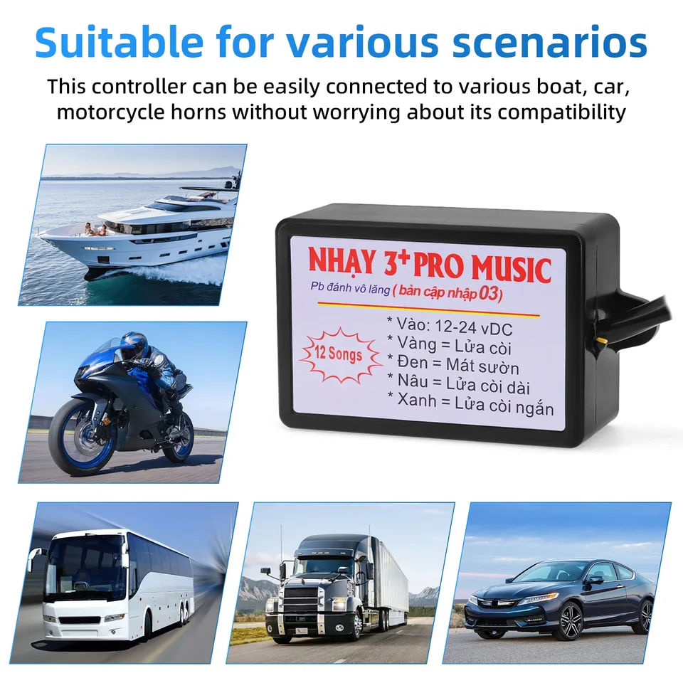 Controller Clacson Per Moto E Auto | 25 Tonalità | 12-24V | Per Auto, Moto, Barche E Camion - Foto 5