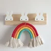 Nordic Style Creative Home Hook Clothes Hanging Children Room Rabbit Solid Wood Storage Racks Bow Clapboard Home Decoration 2