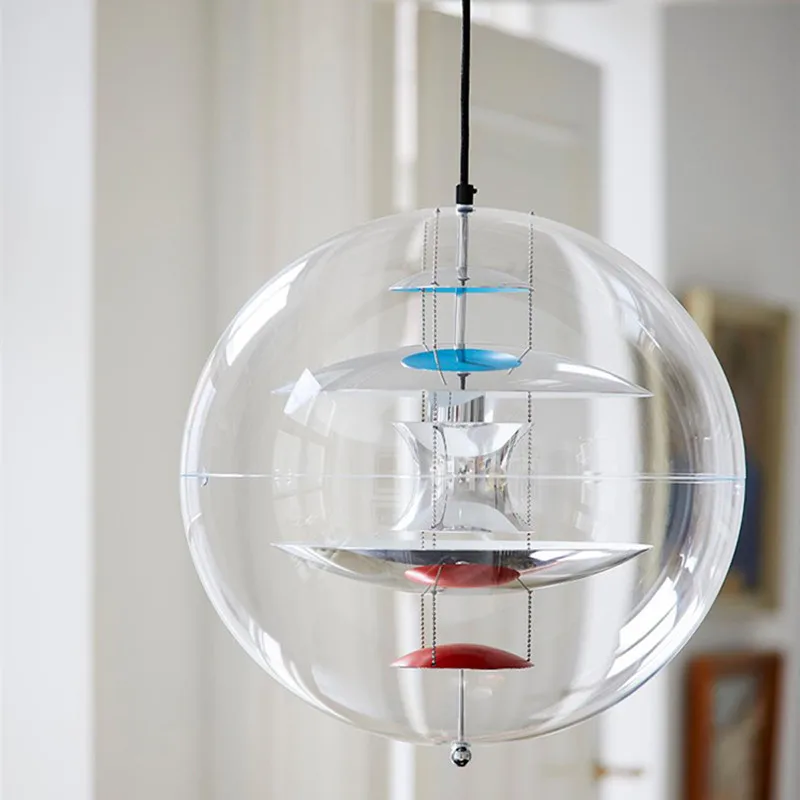 Nordic acrylic pendant lamp Design suspension boule Designer chandelier for Villa Living Room Restaurant Globe Suspended lights 5