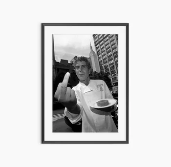 Anthony Bourdain, Stampe fotografiche, Arte murale moderna, Stampe per cucina, Arte murale in bianco e nero, Fotografia