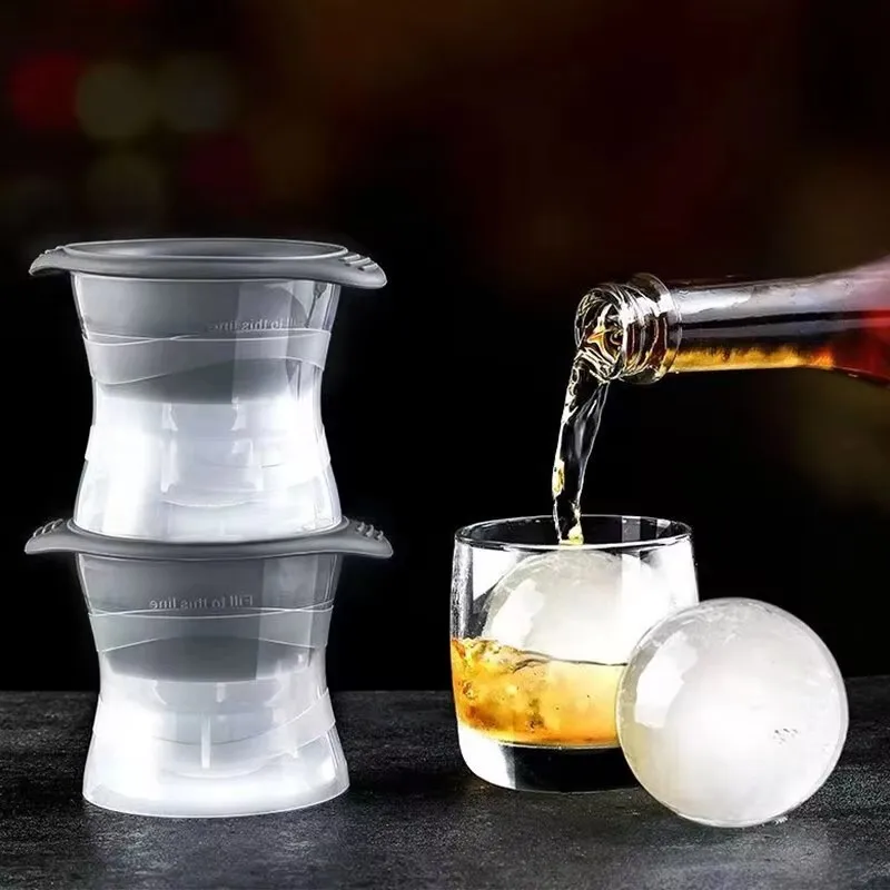 Ice Mold Kitchen Tools Portable Silicone Round Transparent Silicone Ice Hockey Mold Bar Utensils