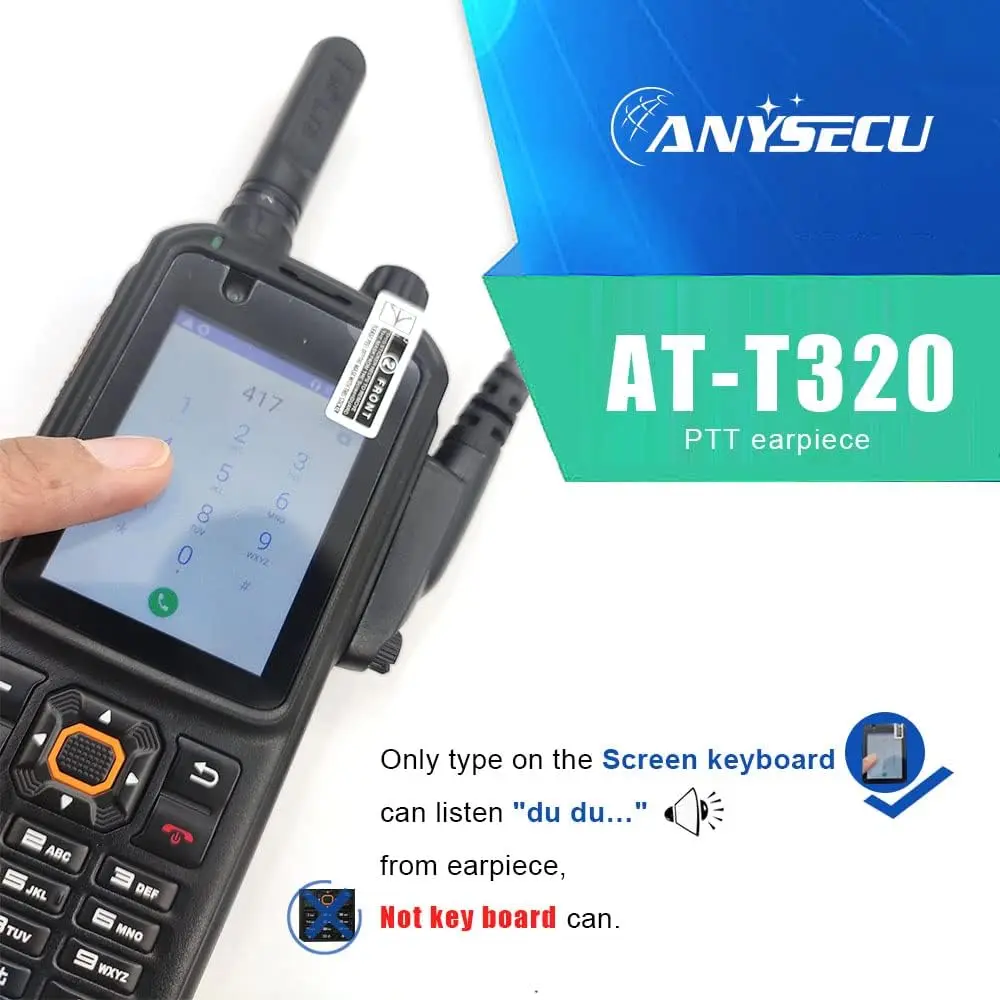 Original Air Tube Headset For 4G Network Radio Inrico T320 S100 S200 Android Mob