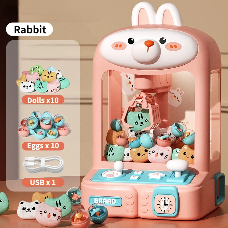 Automatic Coin Operated Play Mini Claw Machine Kids Electric Arcade Crane Twisted Egg Doll Machines Toys Children Birthday Gifts 5