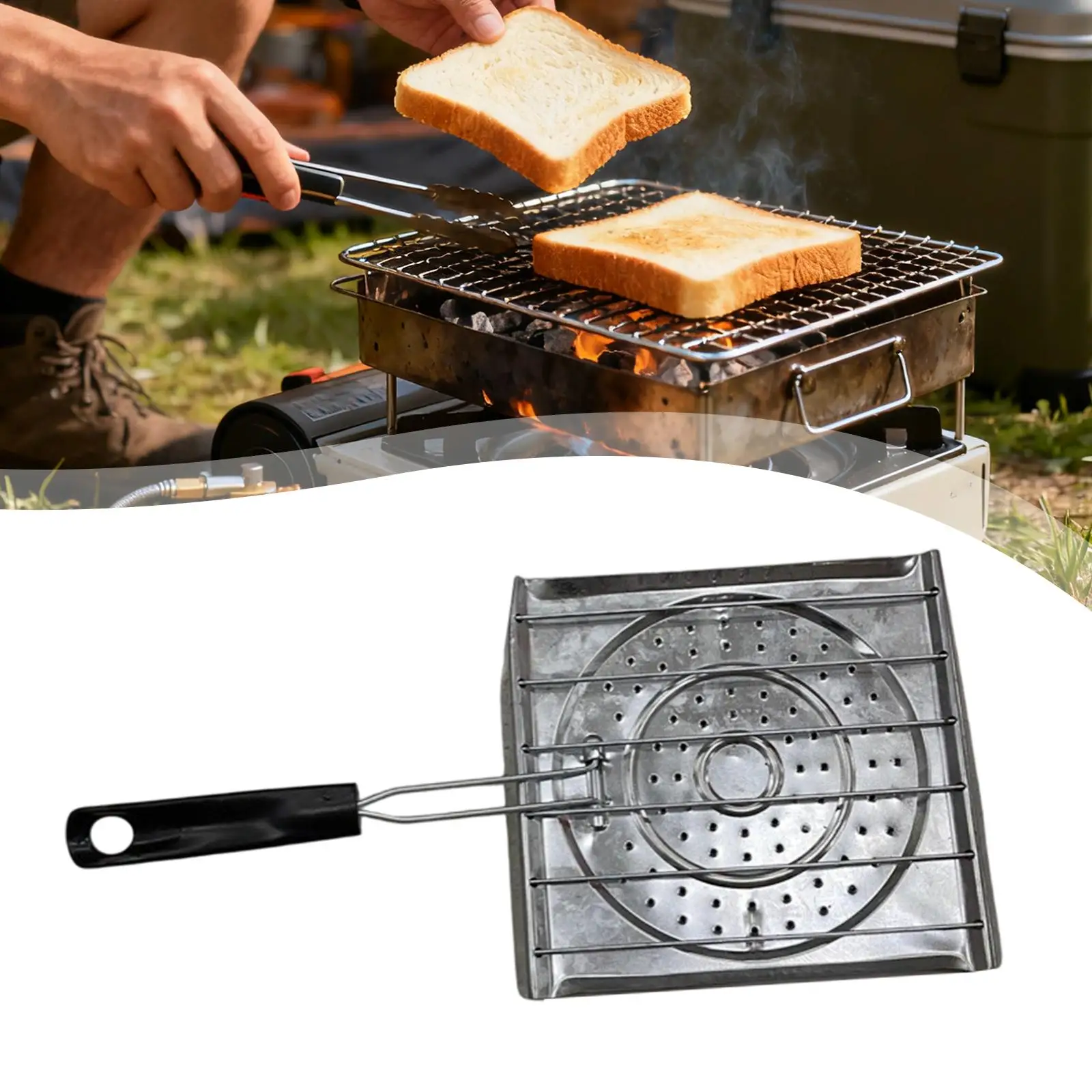 Camp Cookware Stovetop Toaster Grilling Bread Toast Rack Portable Kitchen Tray for Hiking Cooking Camp Cookware Stovetop Toaster Grilling Bread Toast Rack Portable Kitchen Tray for Hiking Cooking