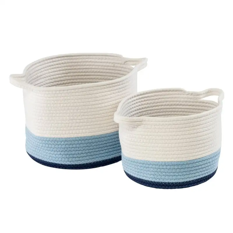 

Can Do Nesting Cotton Rope Storage Basket Set, Blue Ombré