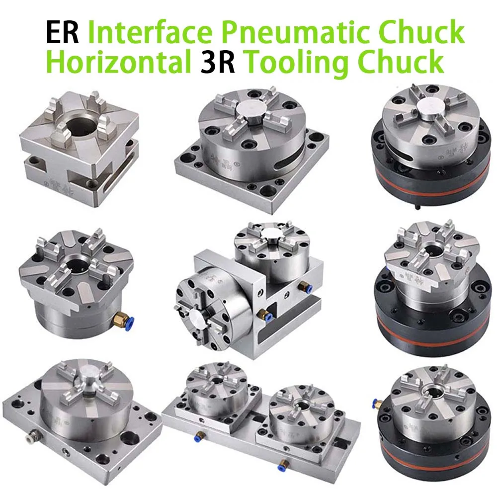 100mm Pneumatic manual Chuck for EDM Spark Machine Electrode Clamping Precision CNC Engraving Chuck apply to ER Interface