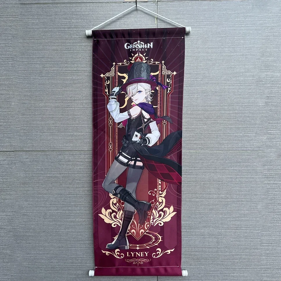 Genshin Impact Tarot Cosplay Anime Scroll Canvas Neuvillette Furina Wanderer Raiden Shogun Xiao Kazuha Poster Kawaii Art Gifts wall hanging poster