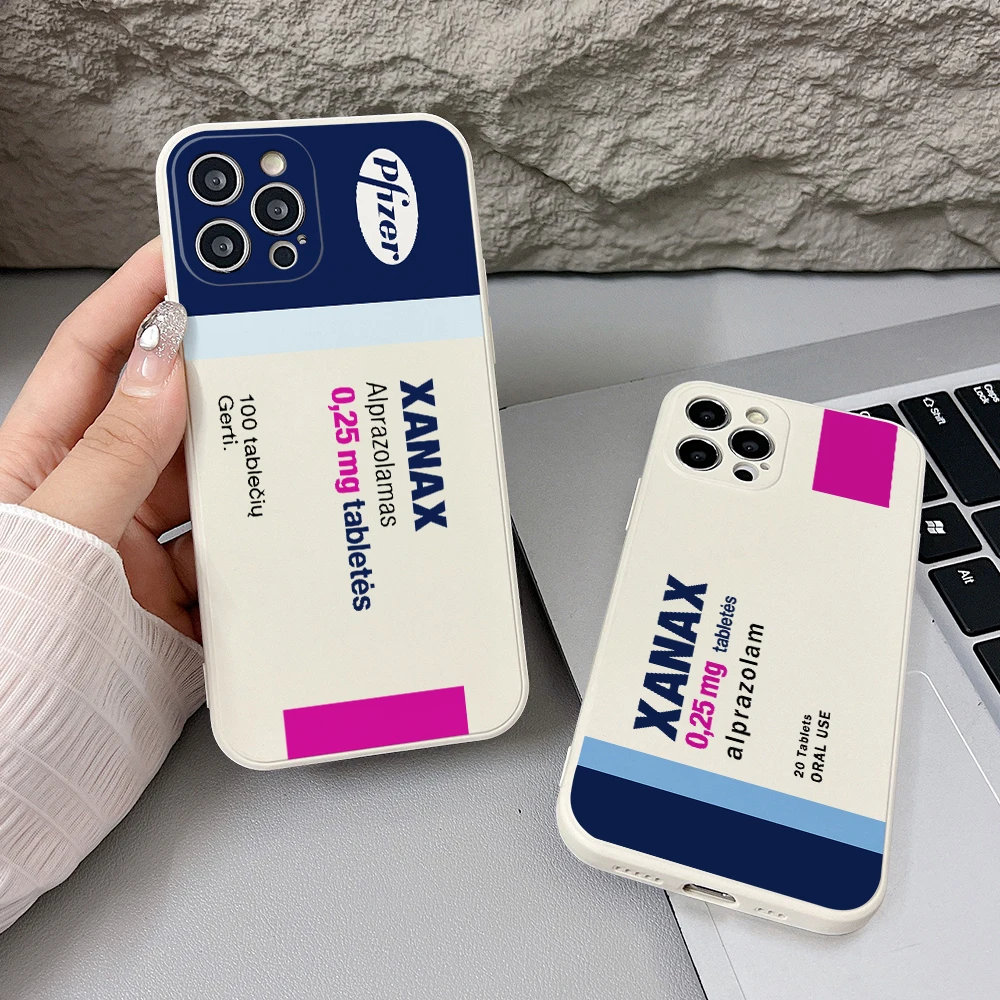 XANAX Box Soft TPU Phone Case with Straight Edge Design