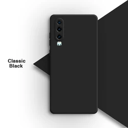 Premium Liquid Silicone Soft Back Cover - Sleek & Simple Design, Original Shell Protection - Huawei P30 (Classic Black)