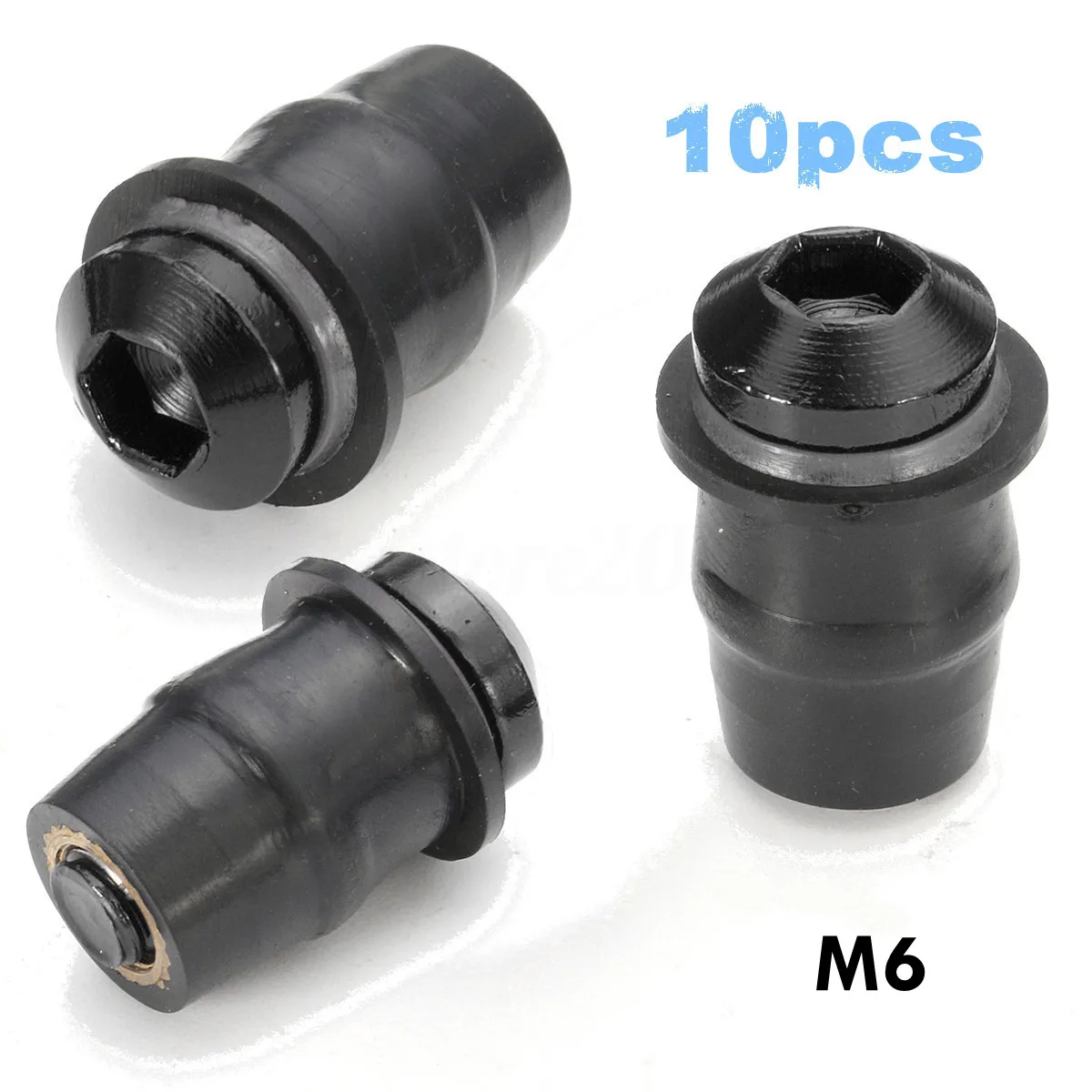 10pcs/set Motorcycle Screws Bolts M6 Black Bike Windscreen Windshield