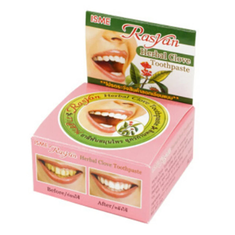 Color Toothpaste 1Pc Tooth Whitening Toothpaste Remove Stain Antibacterial Allergic Natural Herbal Clove Thailand Toothpaste