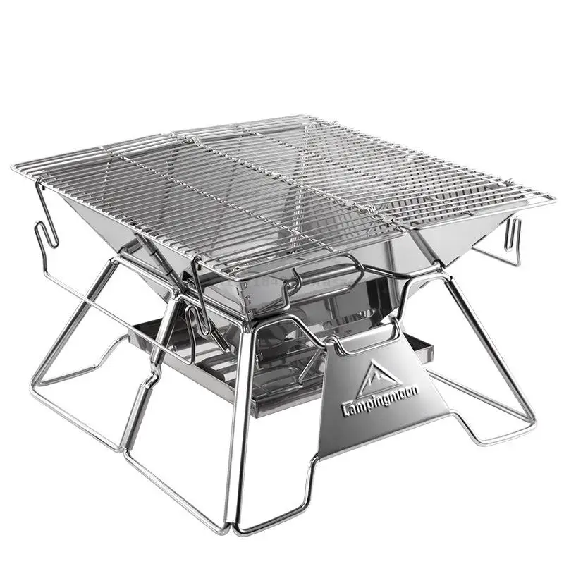 

Steel Folding Portable BBQ Grill Stove Campingmoon MT-2 Outdoor Camping Picnic Set Camping Barbecue Rack