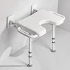 Elderly and Pregnant Women's Bathroom Chair Shower Stool, Foldable Double Armrest Toilet Seat Disabled, Non Slip Commode Stools 2