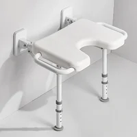 Elderly and Pregnant Women's Bathroom Chair Shower Stool, Foldable Double Armrest Toilet Seat Disabled, Non Slip Commode Stools 2