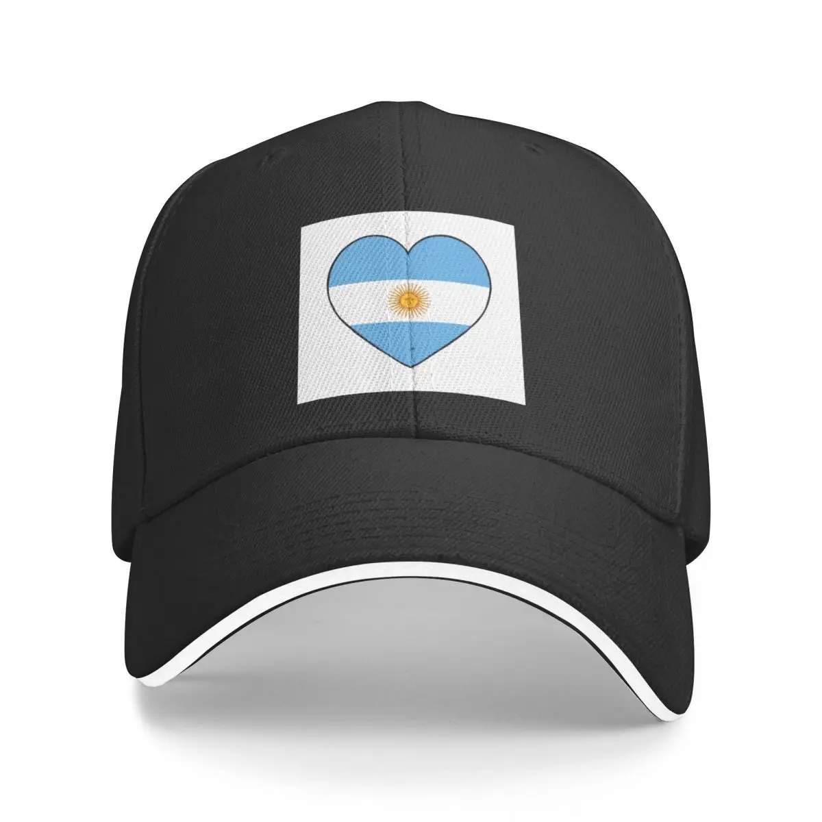 

Argentinian flag hearts on plain whiteBucket Hat Baseball Cap Cap winter Sun cap elegant women's hats Men's