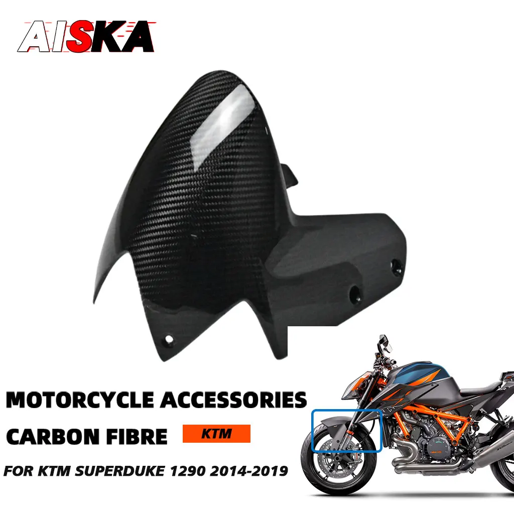 

Motorcycle Accessories Real Carbon Fiber Front Fender Splash Mud Guard Mudguard for KTM Superduke 1290 / R GT 1290 2014 - 2019