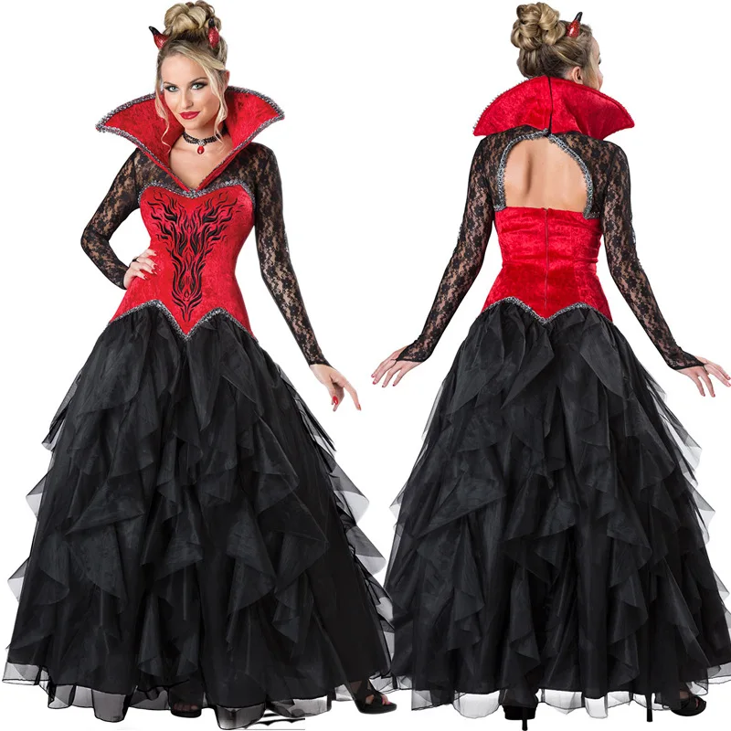 

Vampire Magic Queen Halloween Costume Female Adult Cos Foreign Trade European And American Role-playing Witch Costume