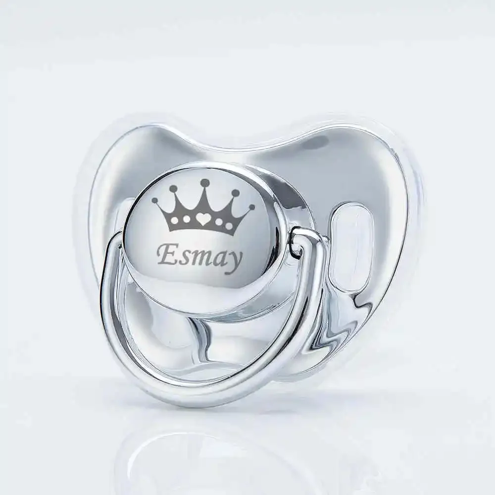 MIYOCAR personalized any name Metallic color pacifier dummy BPA free for new born baby shower